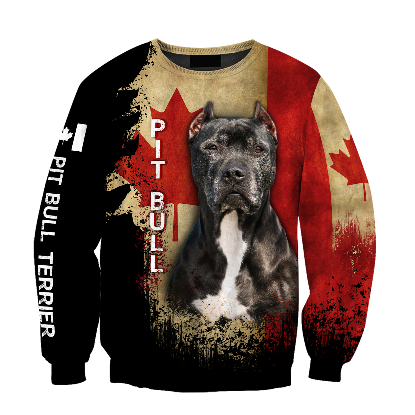 Pit Bull Canada Flag 3D All Over Print Hoodie TR2509201
