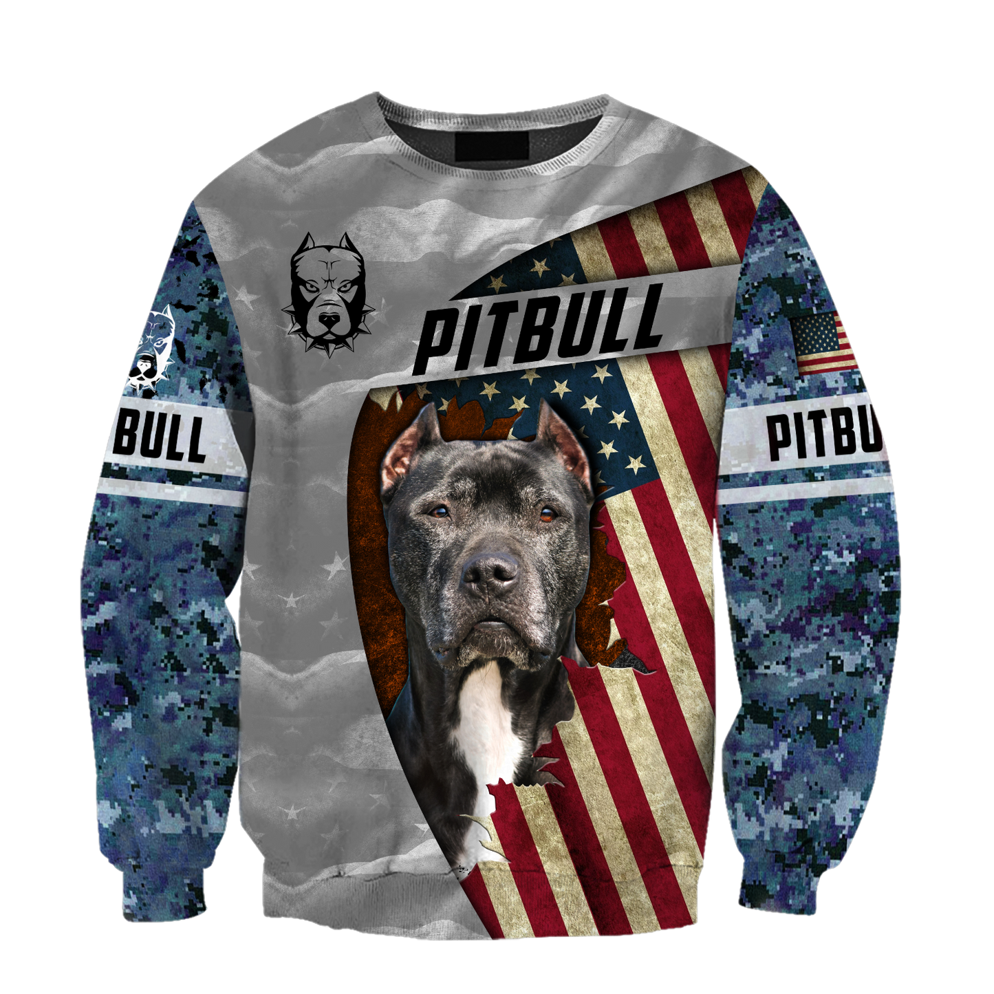 3D America Pit Bull Terrier Unisex Shirts