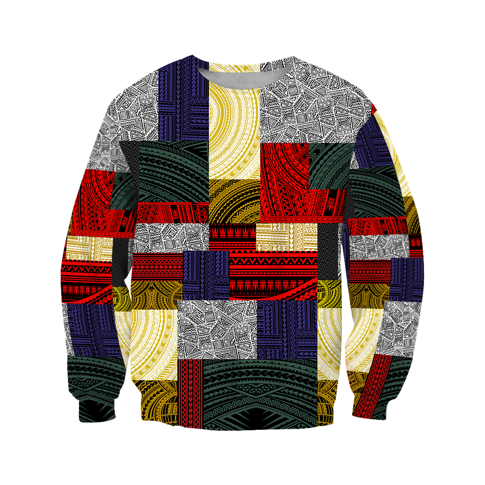 Polynesian All Over Hoodie Design Retro Patchwork JJ310101 PL-Apparel-PL8386-Sweatshirt-S-Vibe Cosy™