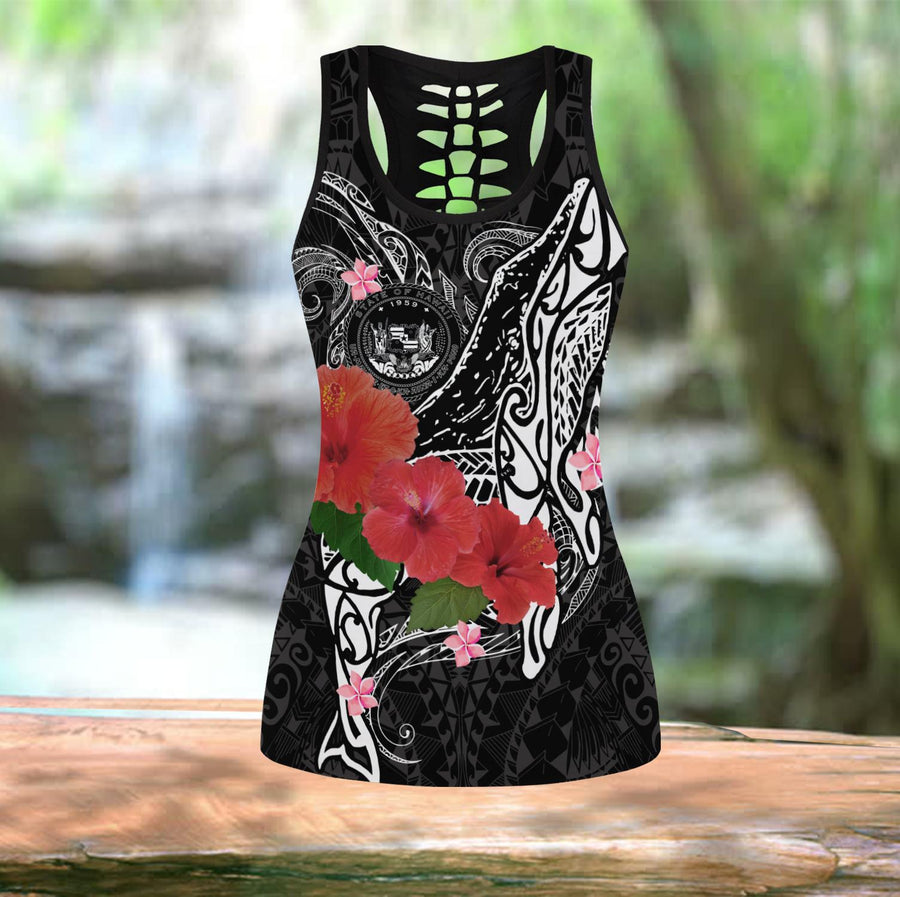 Amazing Humpback Whale with Hibiscus Legging & Tank top-ML-Apparel-ML-S-S-Vibe Cosy™