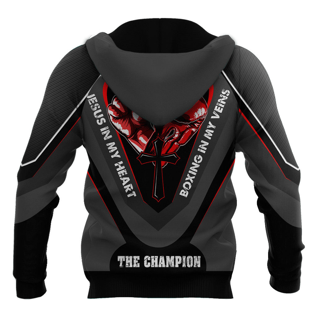 Custom Name Jesus In My Heart, Boxing In My Veins 3D All Over Printed Unisex Shirt