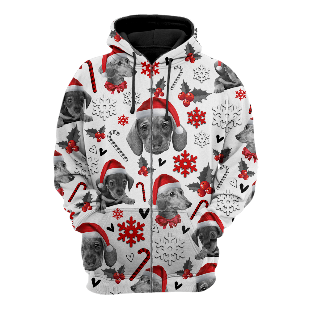 3D Dachshund Xmas Pattern Unisex Hoodie TR3010204