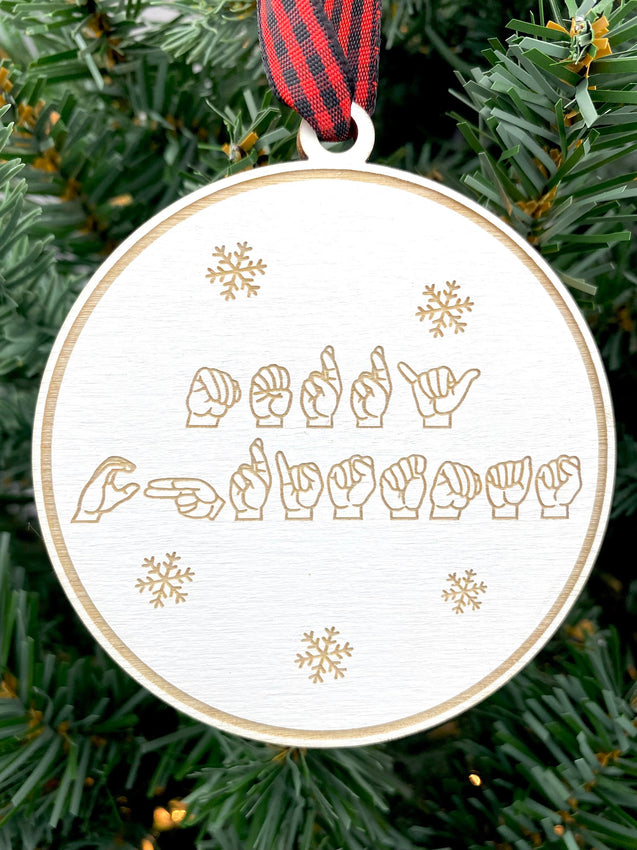 ASL Merry Christmas Ornament | Sign Language Ornament | ASL Ornament | 2024 Ornament | 2025 Ornament