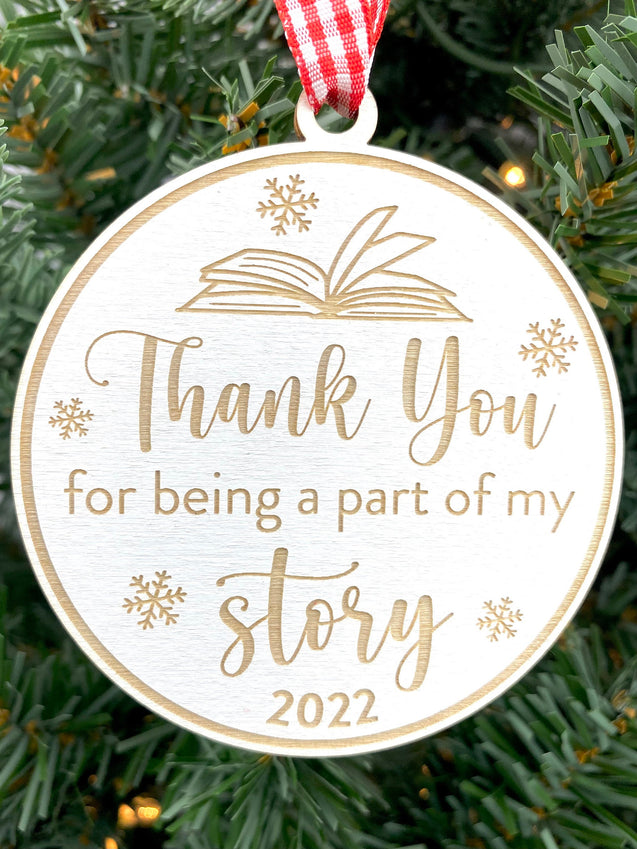 Thank You For Being Part Of My Story Book Ornament | Teacher Ornament | 2024 Ornament | 2024 2025 School Year | Teacher Gift | 2025 Ornament