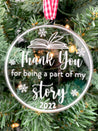 Thank You For Being Part Of My Story Book Ornament | Teacher Ornament | 2024 Ornament | 2024 2025 School Year | Teacher Gift | 2025 Ornament