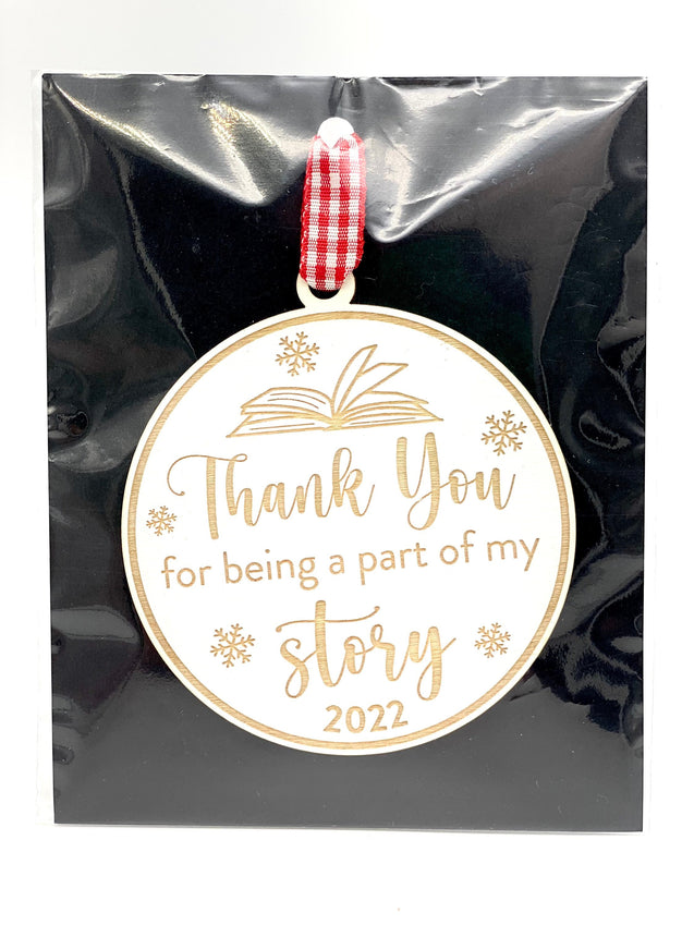 Thank You For Being Part Of My Story Book Ornament | Teacher Ornament | 2024 Ornament | 2024 2025 School Year | Teacher Gift | 2025 Ornament