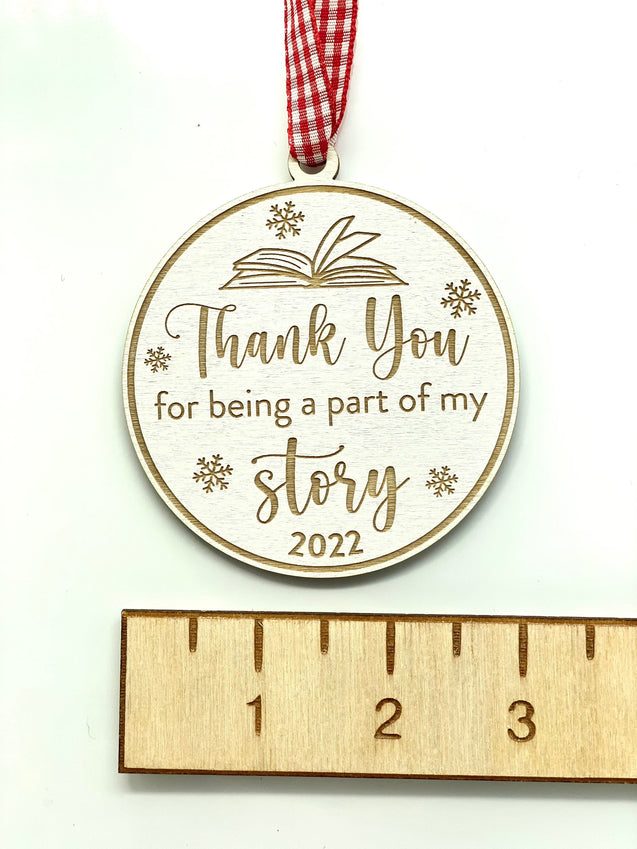 Thank You For Being Part Of My Story Book Ornament | Teacher Ornament | 2024 Ornament | 2024 2025 School Year | Teacher Gift | 2025 Ornament