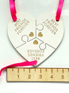 Best Friends Forever Heart Ornament | Three Piece Ornament | 90s Themed Ornament | 2024 Ornament | 2025 Ornament