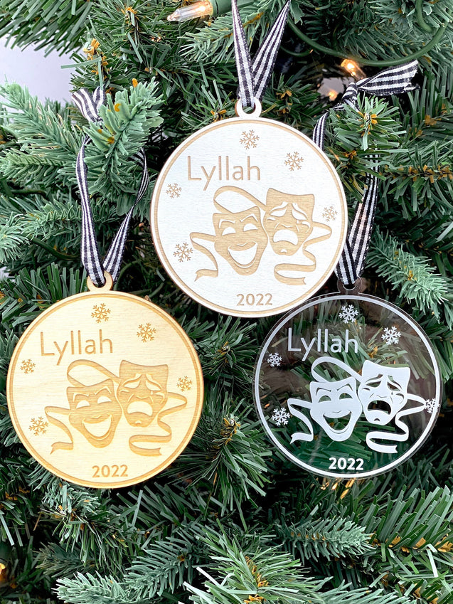 Custom Drama Ornament | Theater Ornament | Personalized Club Ornament | 2024 Ornament | Student Gifts | 2025 Ornament | Theatre Gift