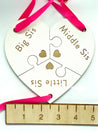 Sisters Puzzle Heart Ornament | Three Piece Ornament | 90s Themed Ornament | 2024 Ornament | 2025 Ornament