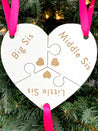 Sisters Puzzle Heart Ornament | Three Piece Ornament | 90s Themed Ornament | 2024 Ornament | 2025 Ornament