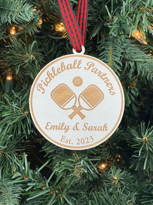 Pickleball Partners Teammate Names Ornament | Pickleball Ornament | Pickler Ornament | 2024 Ornament | Sport Ornament | 2025 Ornament