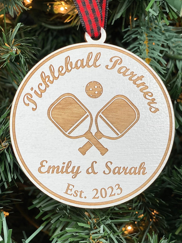 Pickleball Partners Teammate Names Ornament | Pickleball Ornament | Pickler Ornament | 2024 Ornament | Sport Ornament | 2025 Ornament