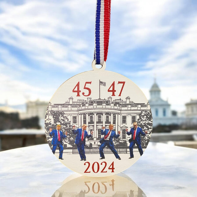 Trump 45 47 Ornament | 2024 Election Ornament | Republican Ornament | Conservative Gift | Trump Ornament | Trump Happy Dance