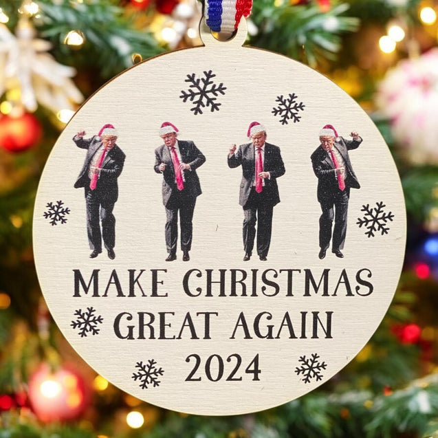 Trump Make Christmas Great Again Ornament | 2024 Election Ornament | Republican Ornament | Trump Ornament | Trump Happy Dance | MAGA