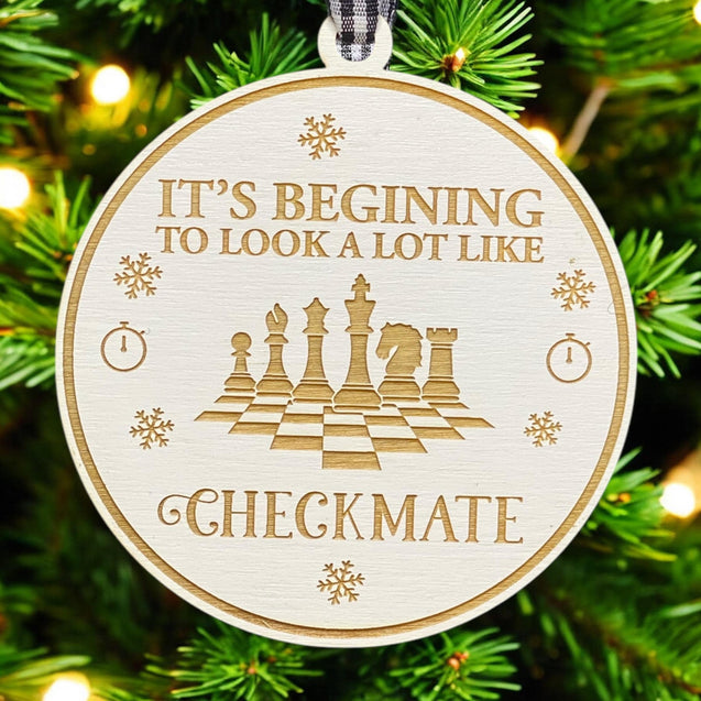 Checkmate Ornament | Chess Player Gift | Chess Gift | Chess Team Gift | Chess Club | School Club Ornament | Chess Board | Christmas Ornament