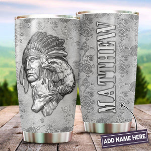 Customize Name Native American Steel Tumbler