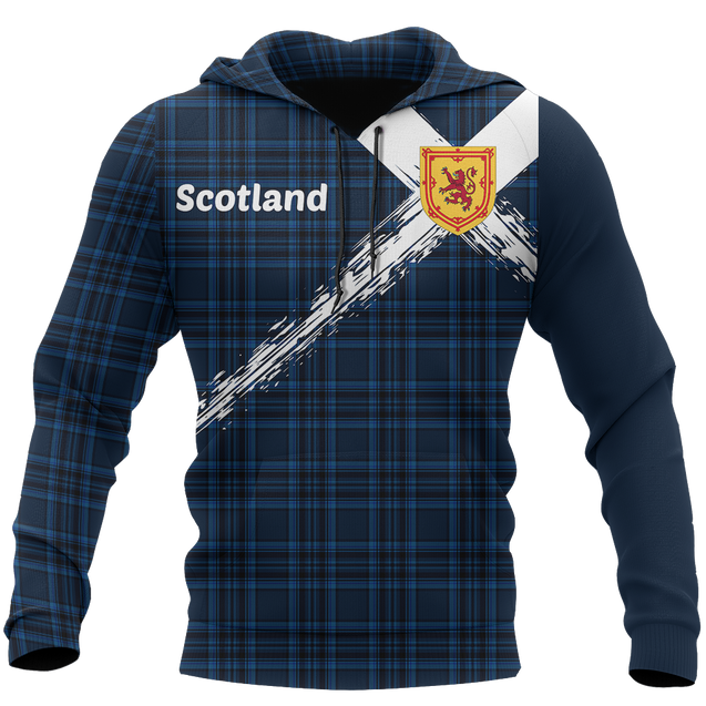 Scotland Saltire Celtic Thistle Hoodie Blue NNK 1514-Apparel-PL8386-Hoodie-S-Vibe Cosy™
