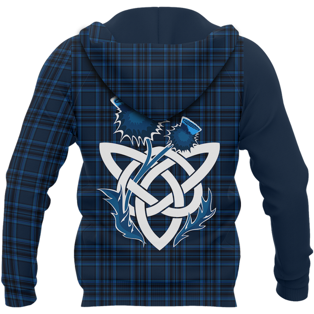 Scotland Saltire Celtic Thistle Hoodie Blue NNK 1514-Apparel-PL8386-Zip Hoodie-S-Vibe Cosy™
