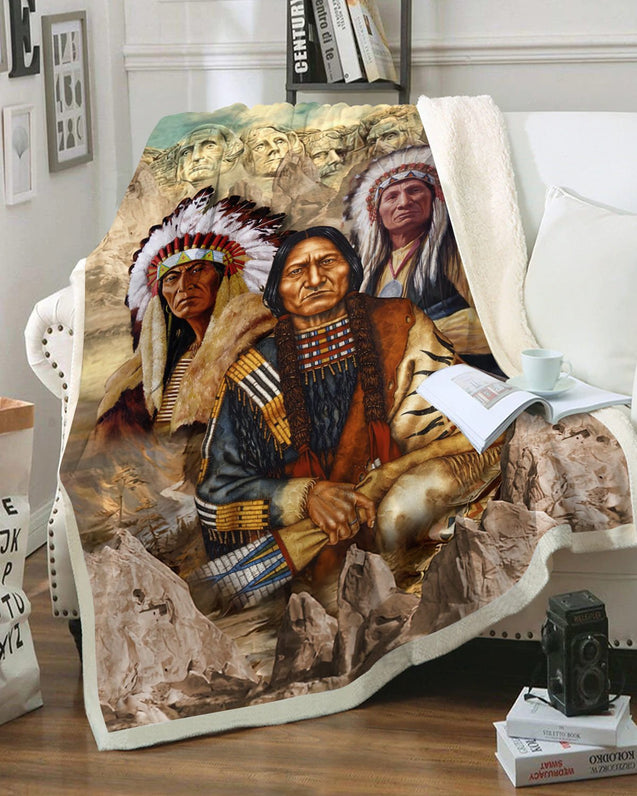 Native American 3D All Over Printed Blanket