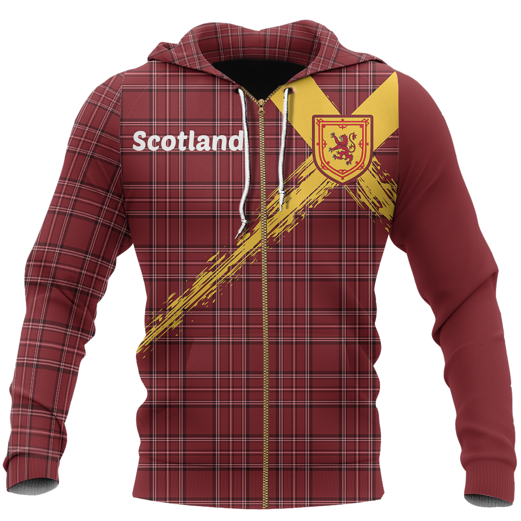 Scotland Royal Banner Celtic Thistle Hoodie NNK 1510-Apparel-PL8386-Zip Hoodie-S-Vibe Cosy™