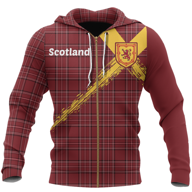 Scotland Royal Banner Celtic Thistle Hoodie NNK 1510-Apparel-PL8386-Zip Hoodie-S-Vibe Cosy™