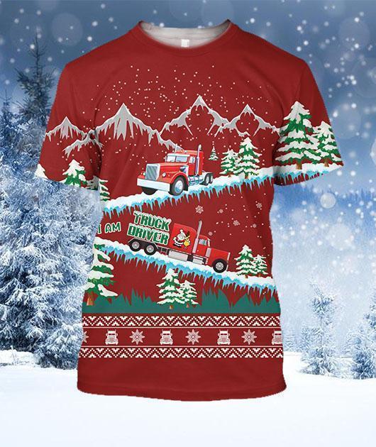 3D All Over Printed Christmas Truck Shirts-Apparel-6teenth World-T-Shirt-S-Vibe Cosy™