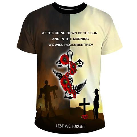 New Zealand Anzac Day Lest We Forget Poppie design 3d print shirts