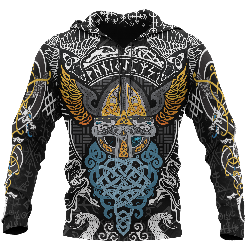 Viking Odin - Wotan Pullover Hoodie A0-ALL OVER PRINT HOODIES-HP Arts-Hoodie-S-Vibe Cosy™