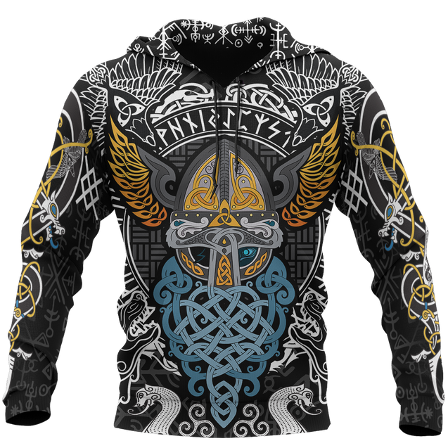Viking Odin - Wotan Pullover Hoodie A0-ALL OVER PRINT HOODIES-HP Arts-Hoodie-S-Vibe Cosy™