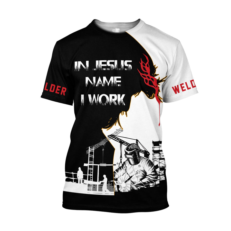 Welder In Jesus Name I Work Unisex All Over Printed Shirts MEI