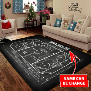 Personalized All Over Printed RECTANGLE HOCKEY GIFT AREA RUG Custom Name XT 23022116.CXT