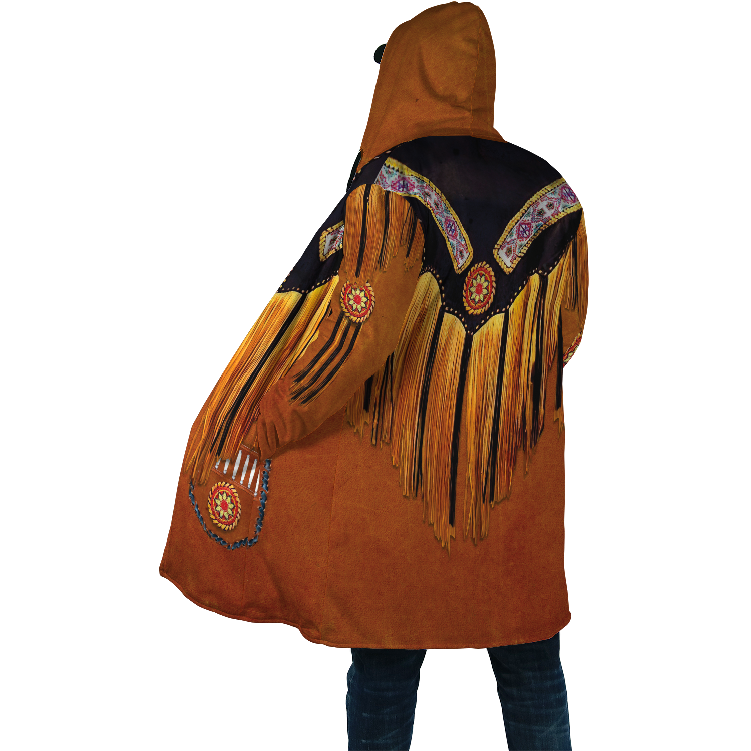 Native Cowboy Jacket No6 Cosplay 3D Over Printed Unisex Deluxe Hoodie ML