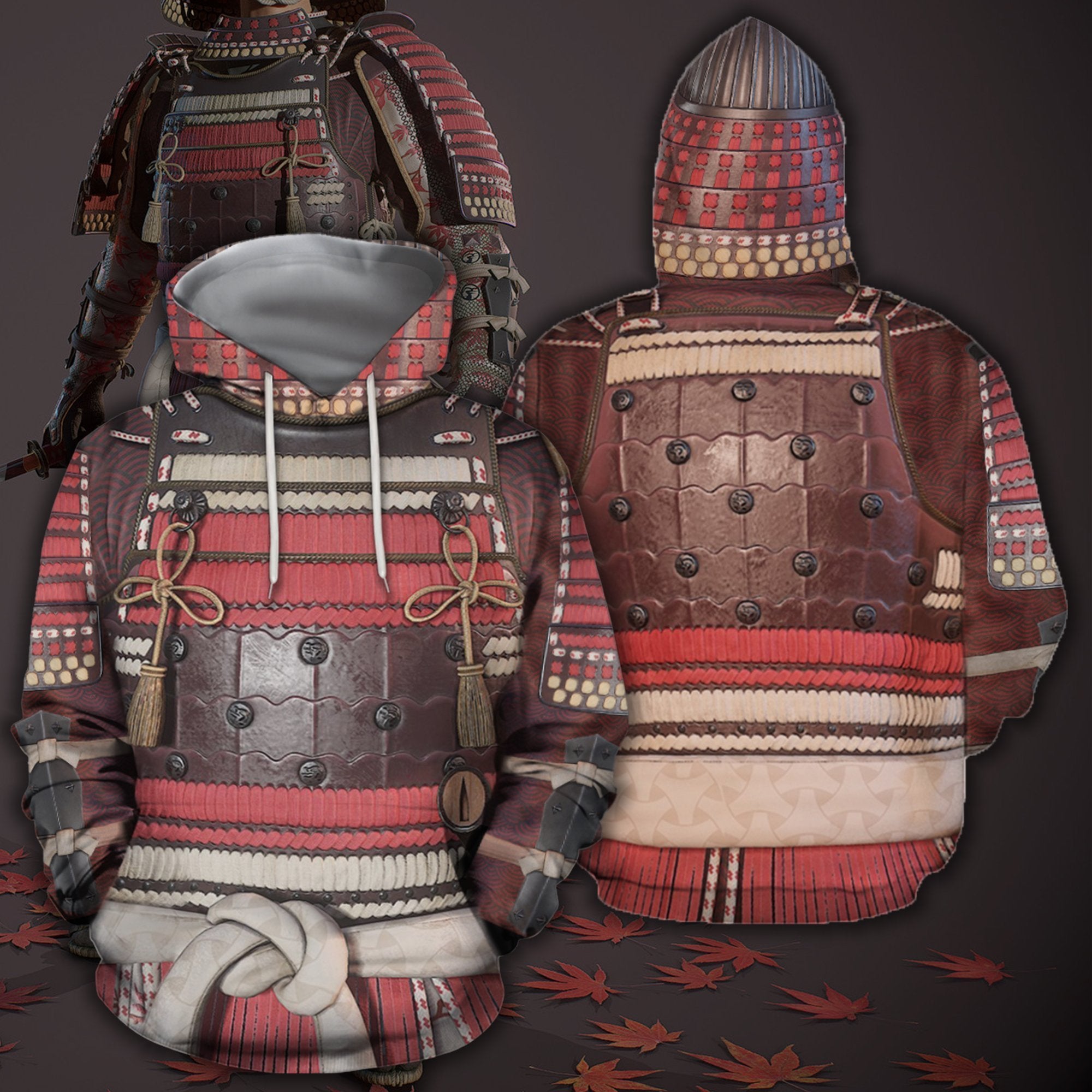 3D All Over Printed Samurai Armor Tops-Apparel-HP Arts-Hoodie-S-Vibe Cosy™