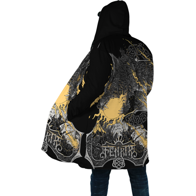 Fenrir Wolf Viking All Over Printed Unisex Deluxe Hoodie ML