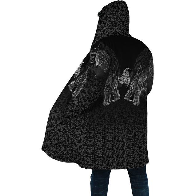 Fenrir Wolf Viking 3D All Over Printed Unisex Deluxe Hoodie ML