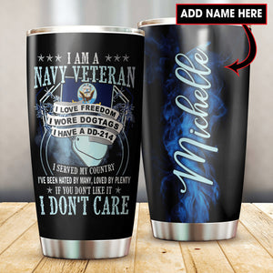 Customize Name United States Navy Veteran Tumbler