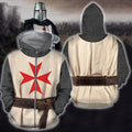 3D All Over Printed Templar-Apparel-HP Arts-ZIPPED HOODIE-S-Vibe Cosy™