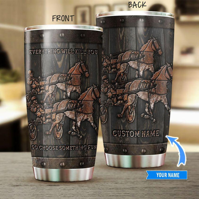 Personalized Name Rodeo Stainless Steel Tumbler Harness Racing