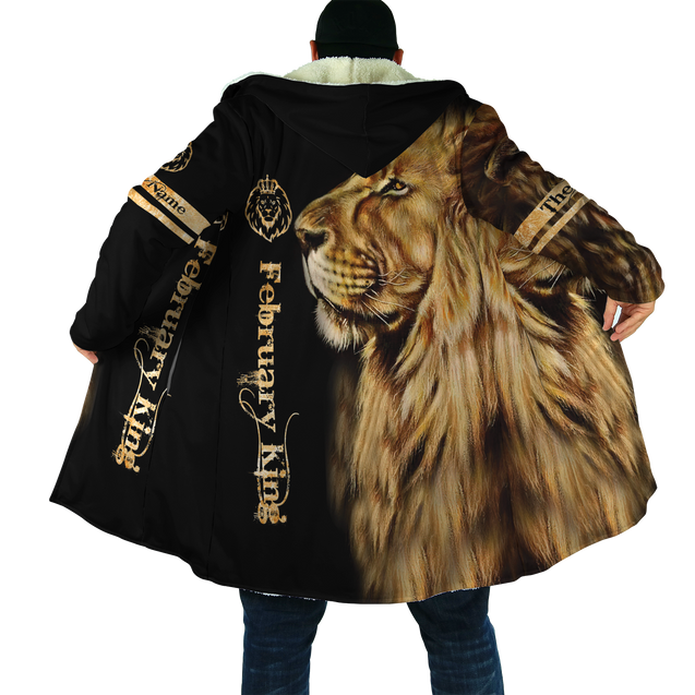 Custom Name February King Lion  3D All Over Printed  Unisex Shirt