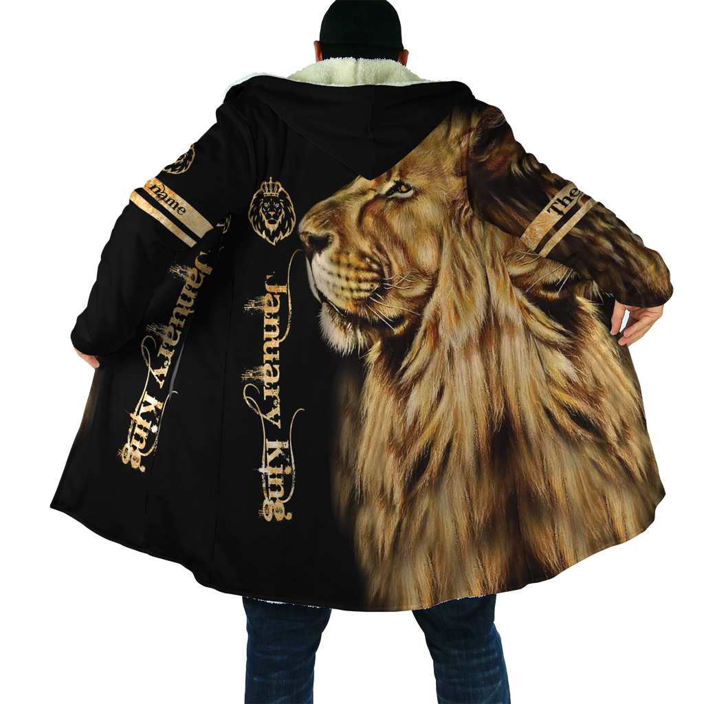 Custom Name January King Lion  3D All Over Printed  Unisex Shirt