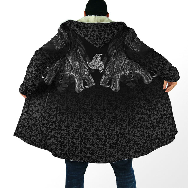 Fenrir Wolf Viking 3D All Over Printed Unisex Deluxe Hoodie ML