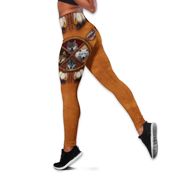 Native American 3D All Over Printed Legging + Hollow Tank Combo