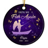 Personalized Memorial fishing Gift Purple Christmas Ornaments