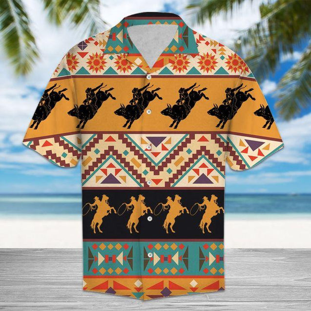 Bull Riding Tropical Hawaii Shirt