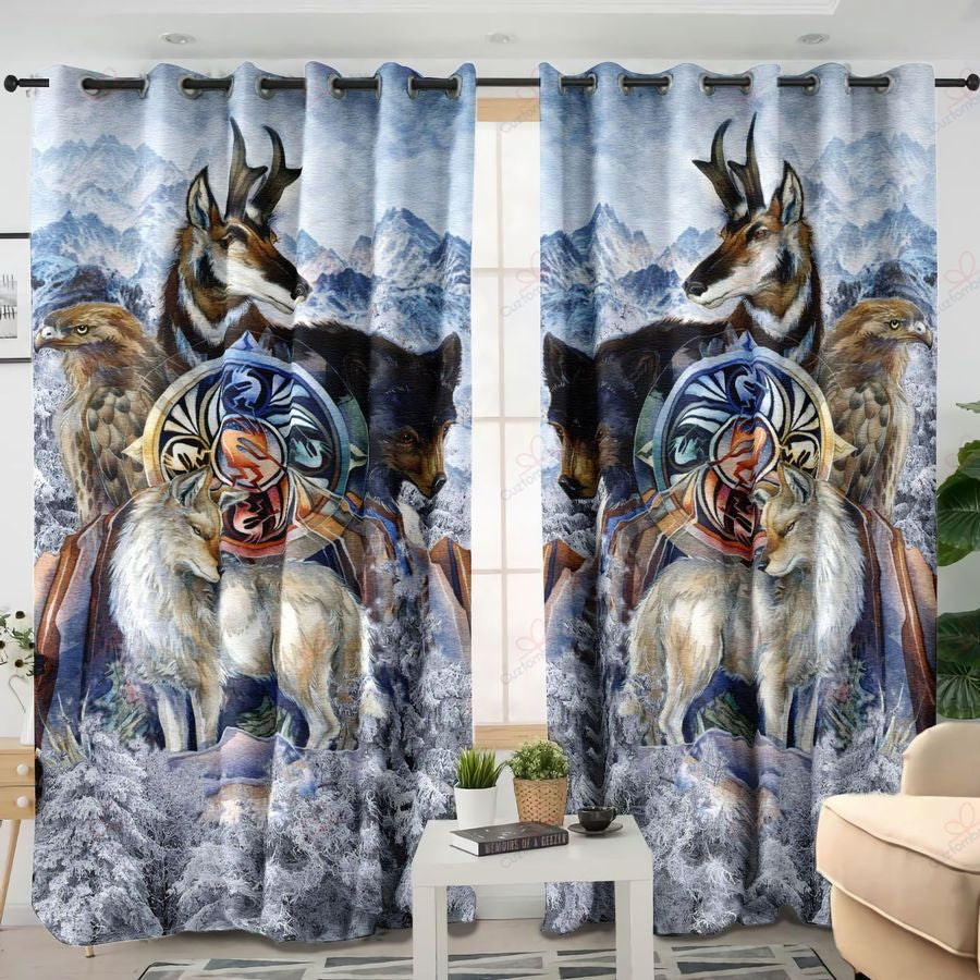 Native American Pattern 3D All Over Printed Window Curtains