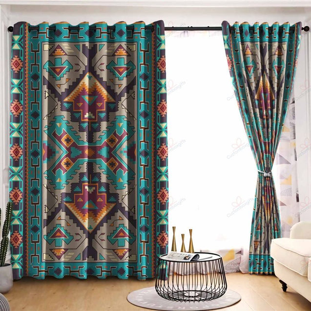 Native American Pattern 3D All Over Printed Window Curtains