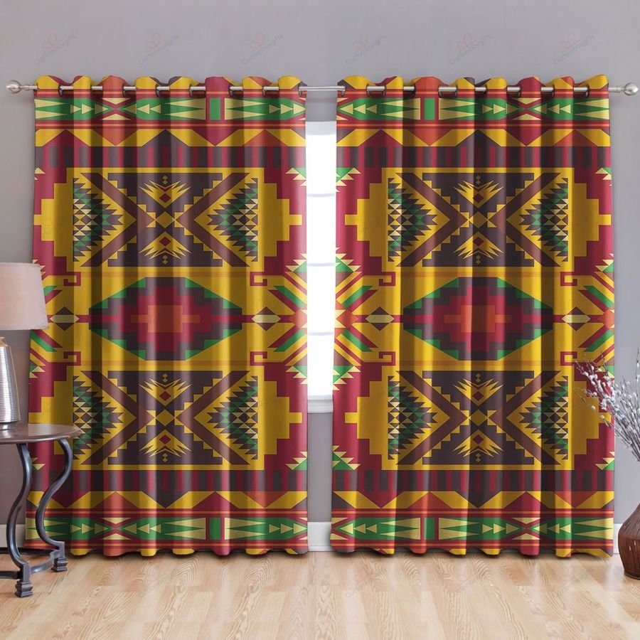 Native American Pattern 3D All Over Printed Window Curtains