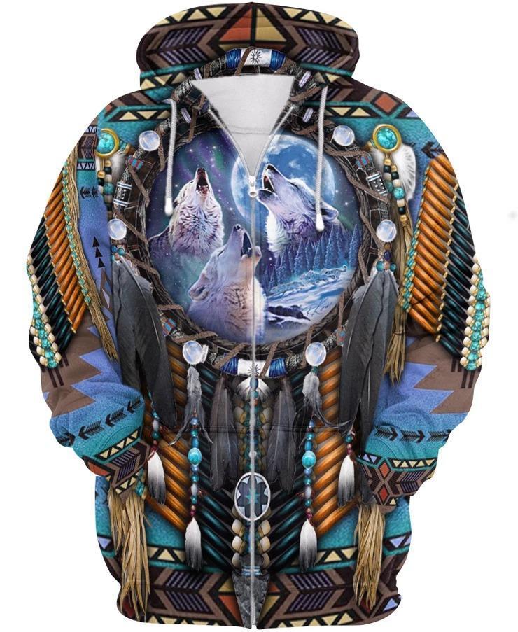 Wolf 3D All Over Printed Shirts For Men and Women TT100802-Apparel-TT-Hoodie-S-Vibe Cosy™