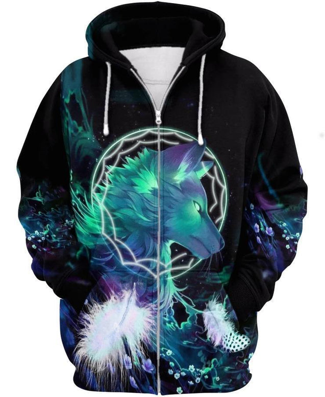 Wolf 3D All Over Printed Shirts For Men and Women TT100803-Apparel-TT-Hoodie-S-Vibe Cosy™